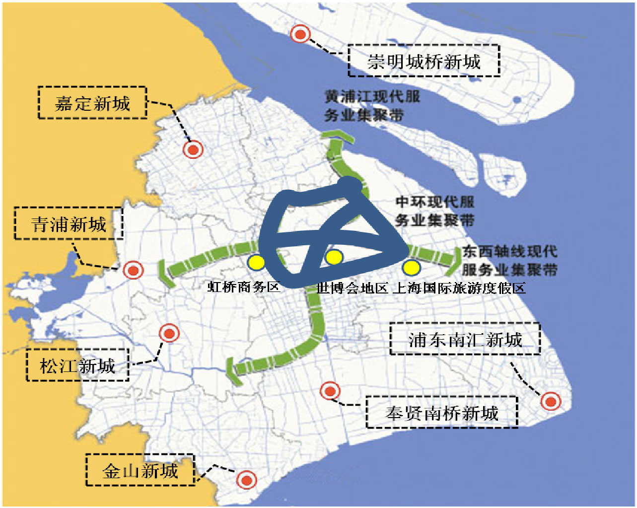 服务业总体布局图 服务业总体布局图