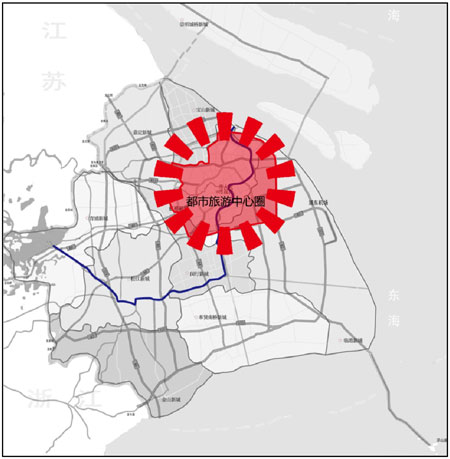 图3都市旅游中心圈 图3都市旅游中心圈