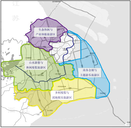 图4市郊四大旅游区 图4市郊四大旅游区