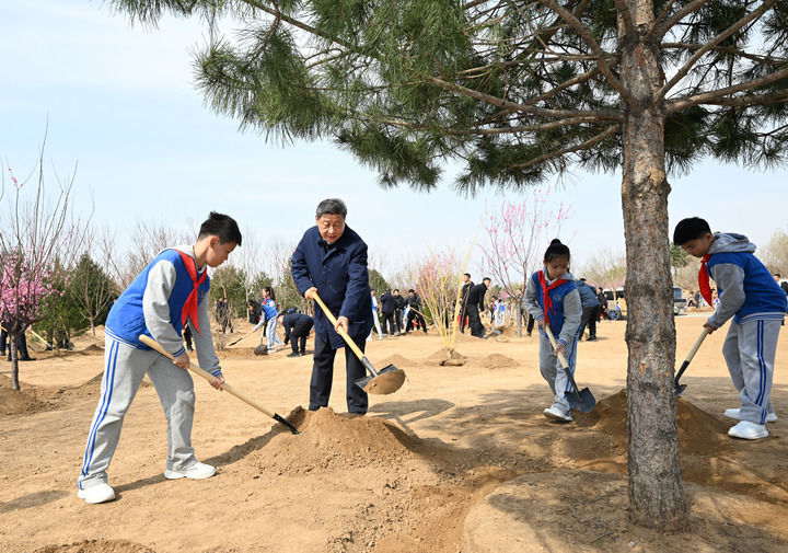 这是习近平同大家一起植树。.jpg 这是习近平同大家一起植树。.jpg